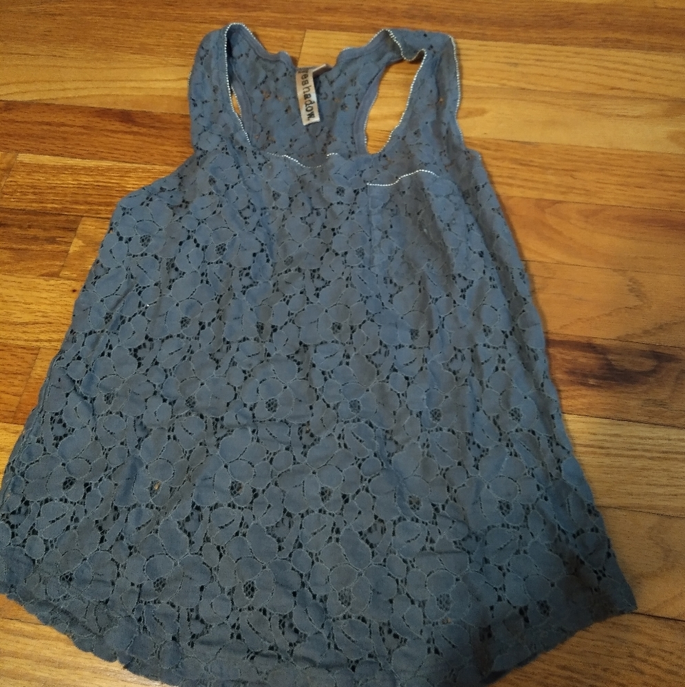 Floral cut out top with studding